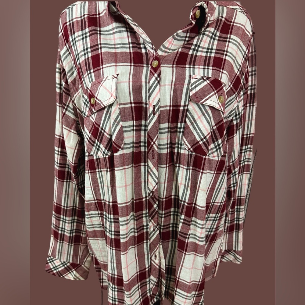 Button down plaid shirt